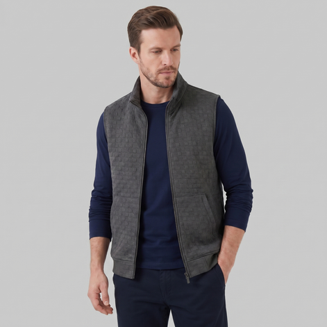 Men's Utility Zip Vest with Stand-Up Collar