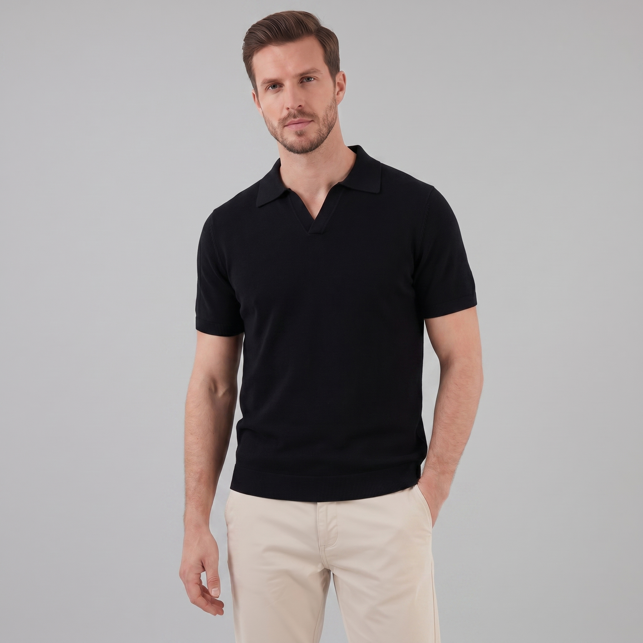 Men's V-Neck Summer Polo
