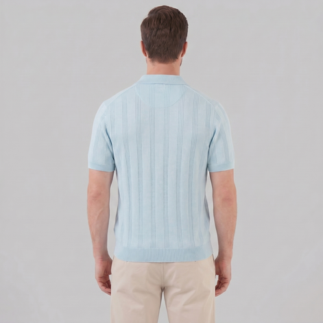 Men's Vertical Stripe Knit Polo