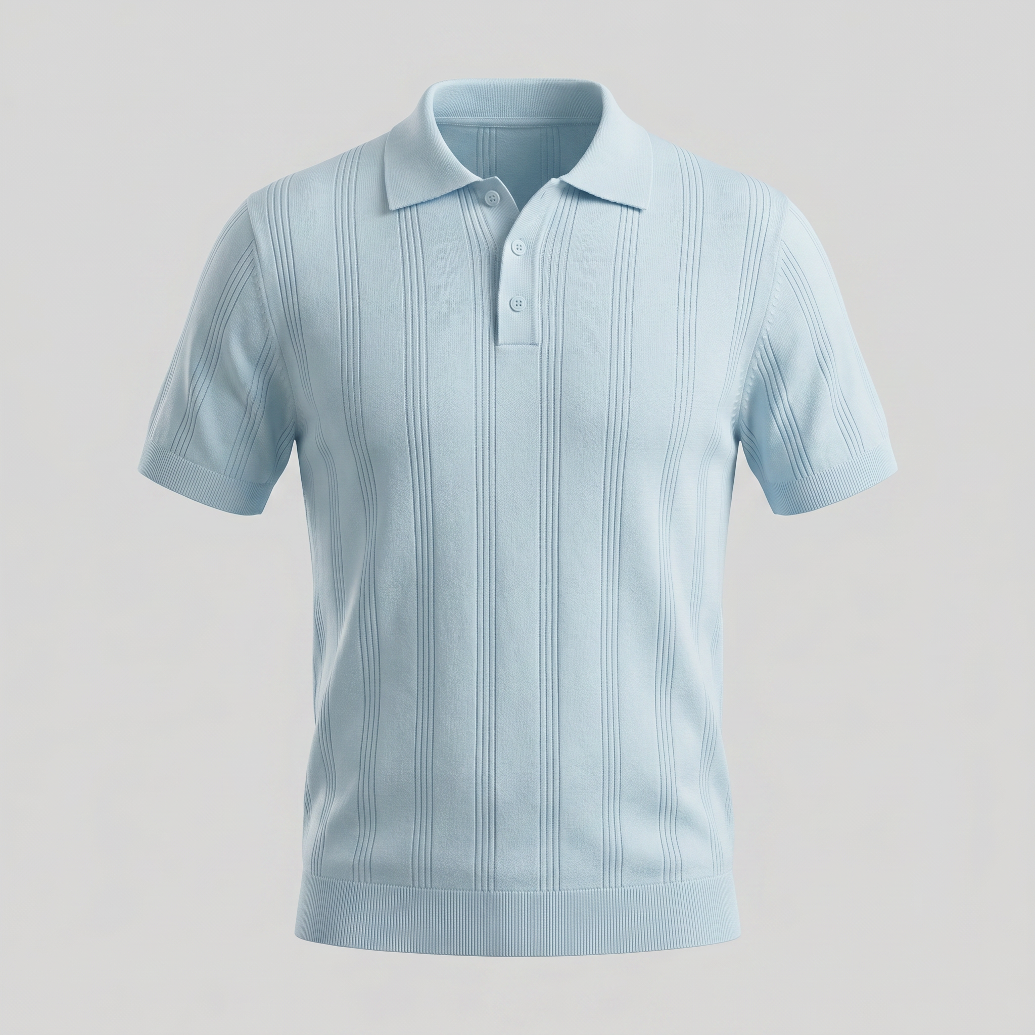 Men's Vertical Stripe Knit Polo