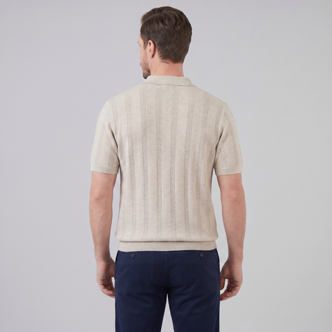 Men's Vertical Stripe Knit Polo