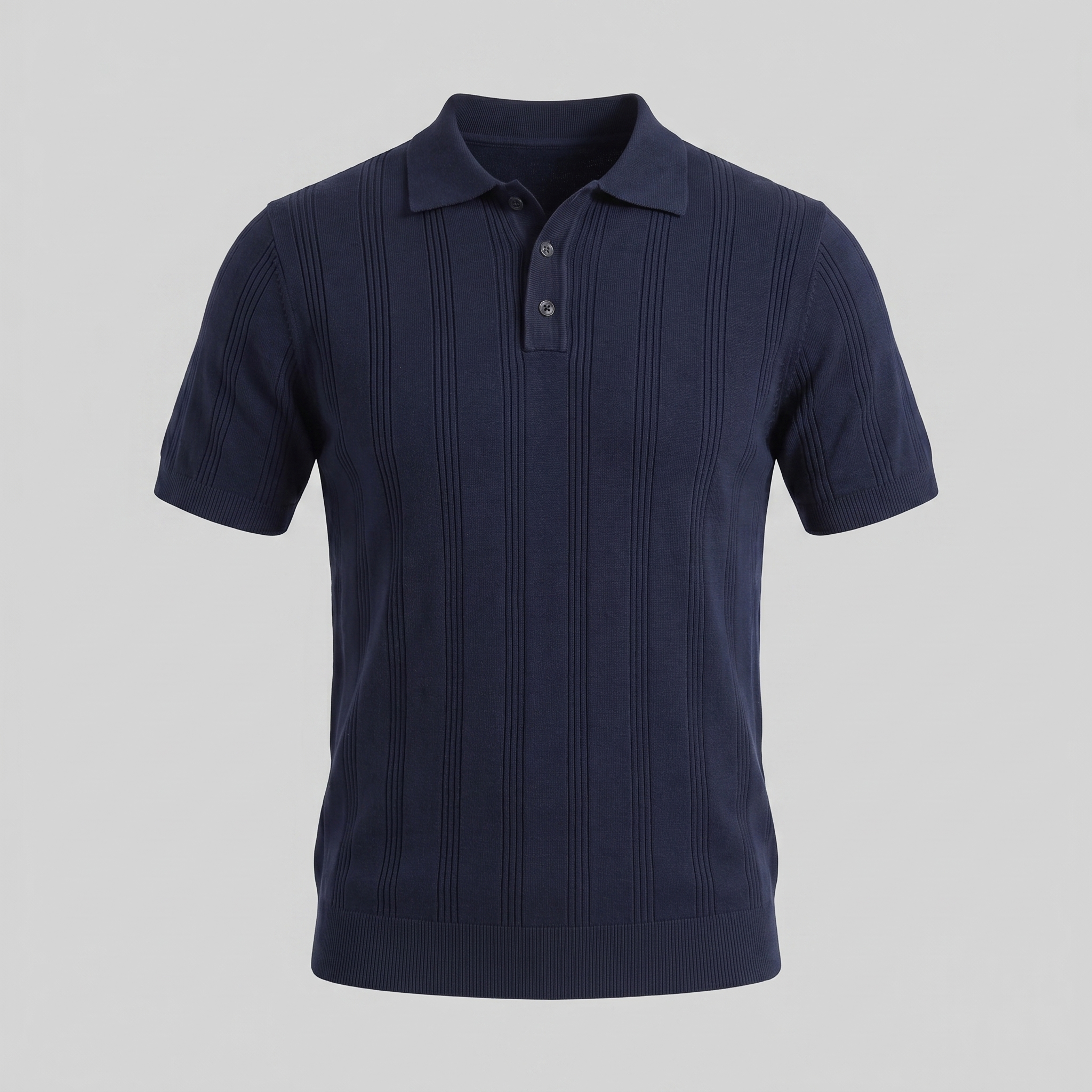 Men's Vertical Stripe Knit Polo
