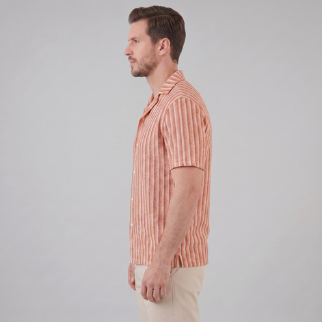 Men's Vertical Stripe Knit Resort Shirt