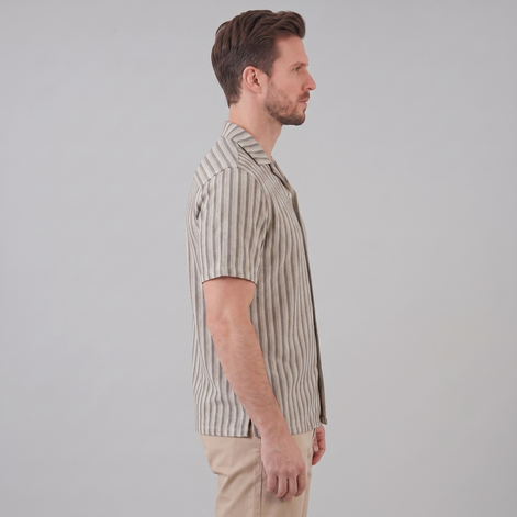 Men's Vertical Stripe Knit Resort Shirt