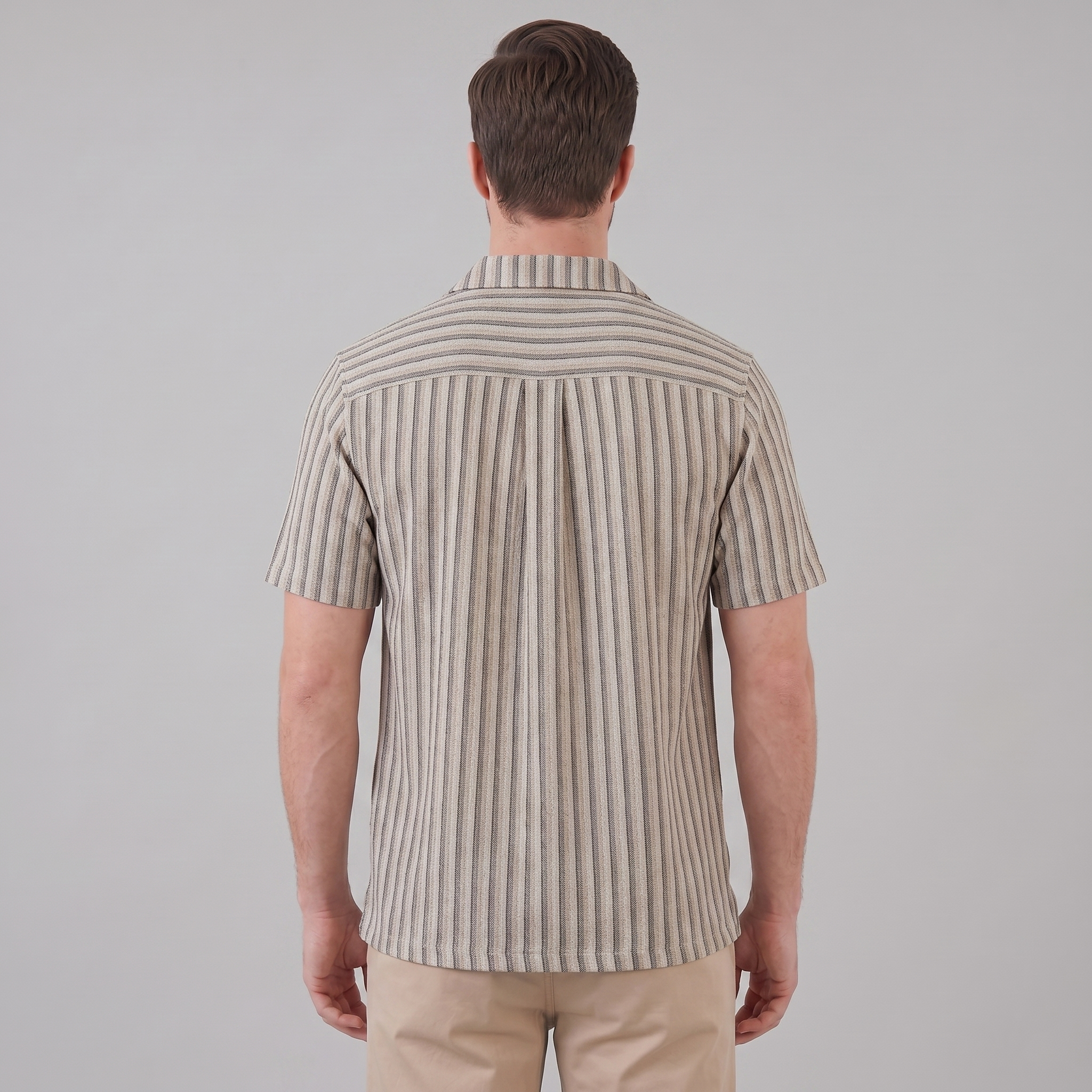 Men's Vertical Stripe Knit Resort Shirt