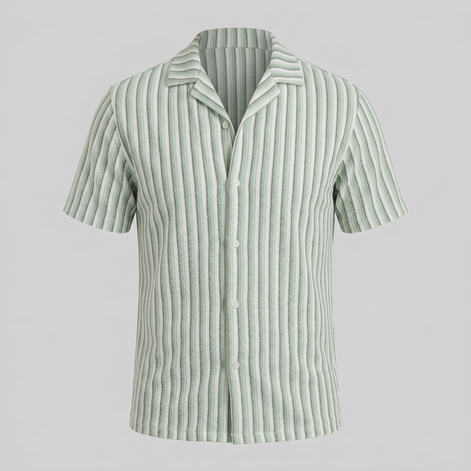 Men's Vertical Stripe Knit Resort Shirt
