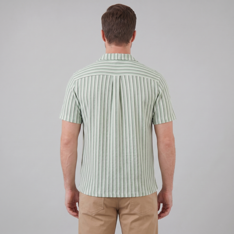 Men's Vertical Stripe Knit Resort Shirt