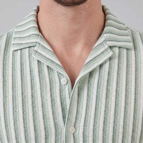 Men's Vertical Stripe Knit Resort Shirt