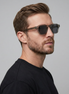 Men's Vintage Square Sunglasses with Dark Lenses
