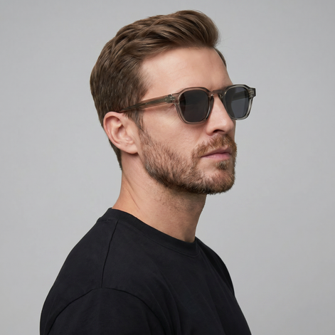 Men's Vintage Square Sunglasses with Dark Lenses