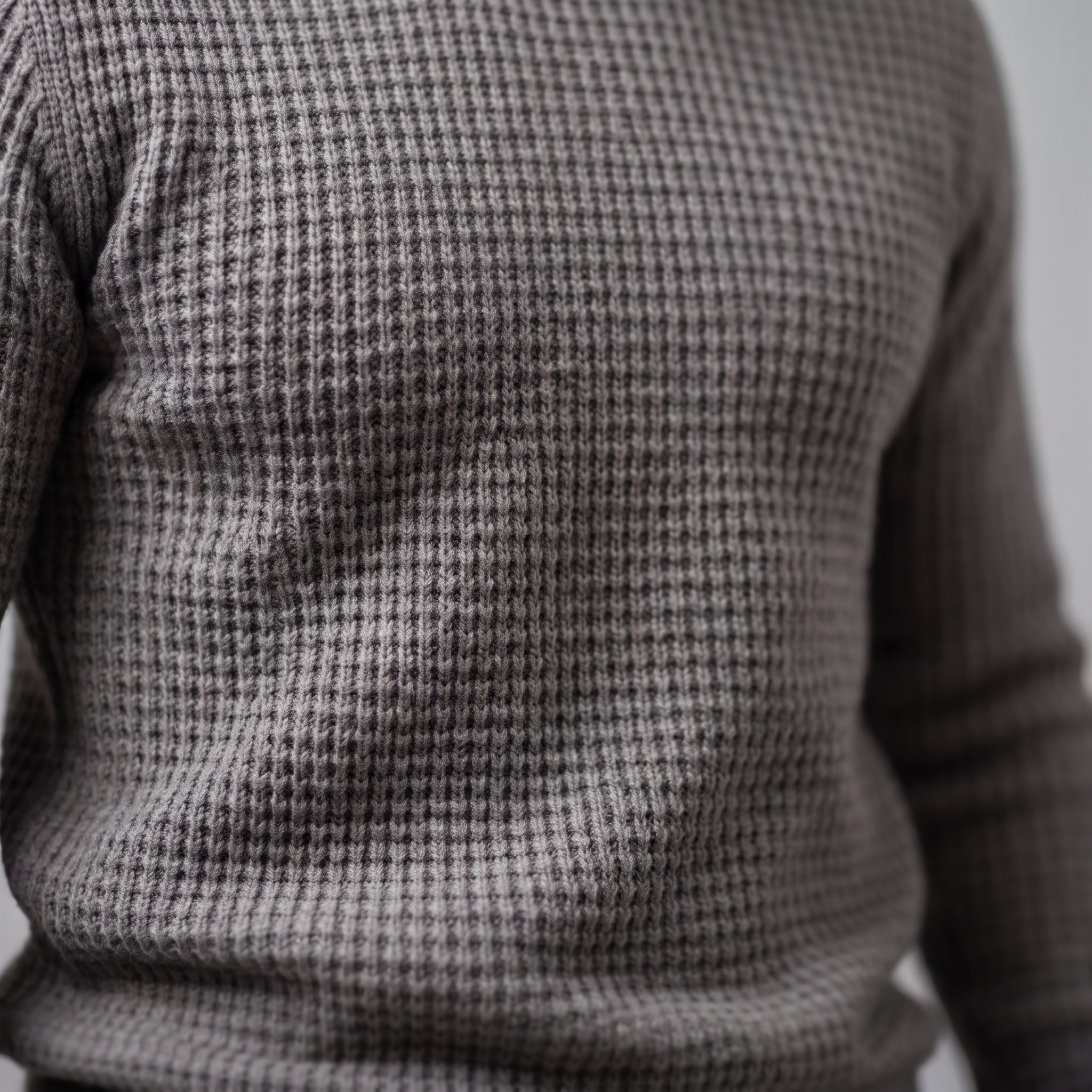 Men's Waffle Knit Crew Neck Sweater