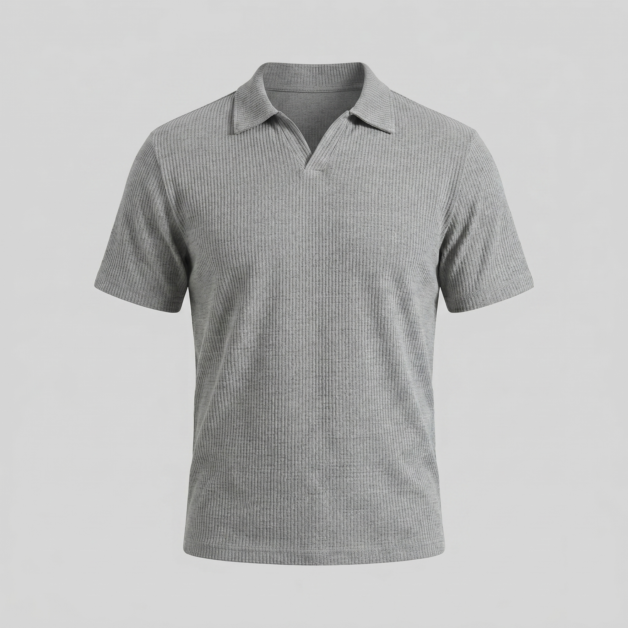 Men's Waffle Knit Open Collar Polo