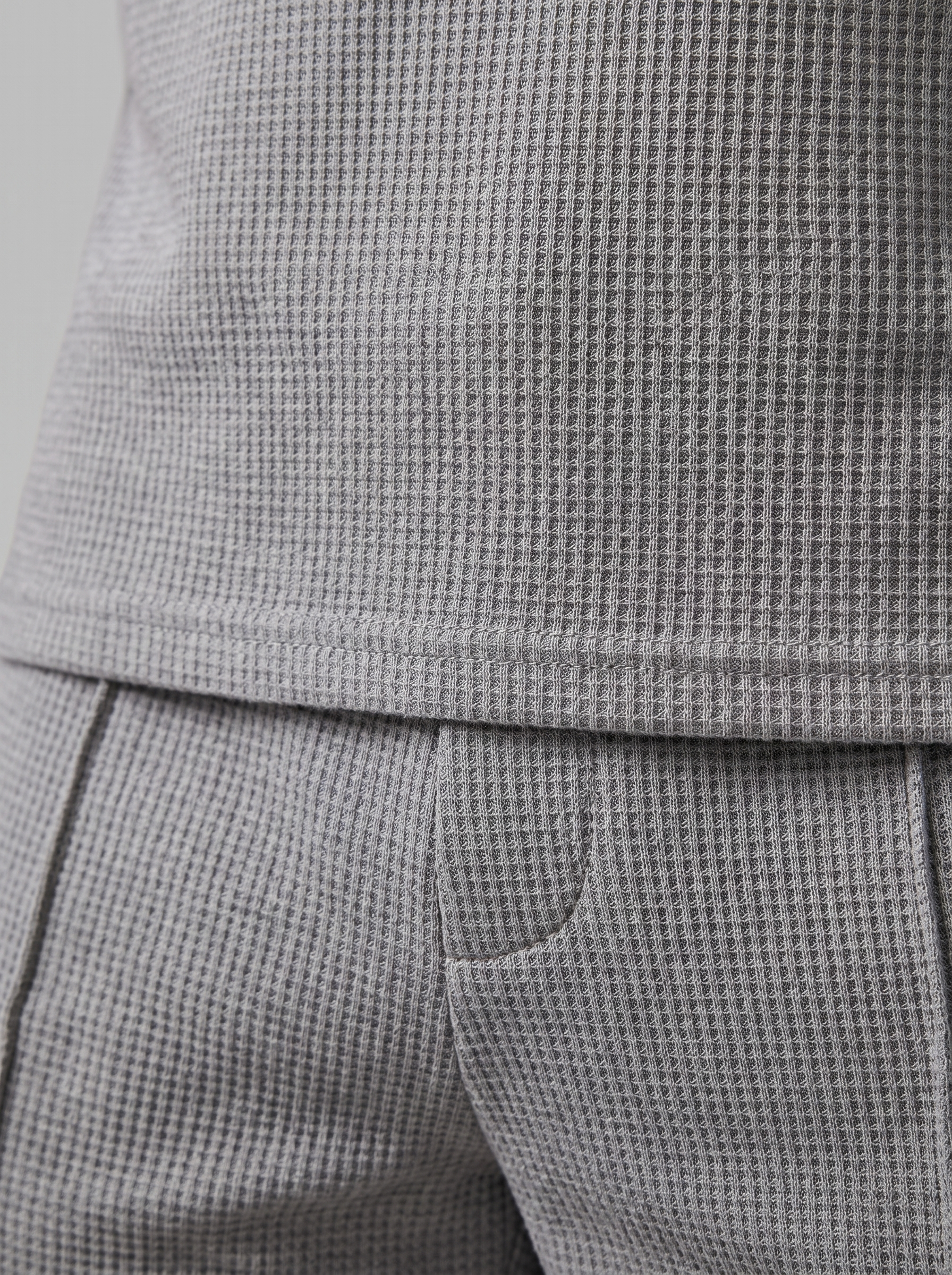 Men's Waffle Knit Polo and Shorts Set