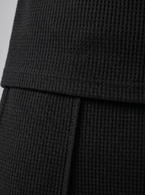 Men's Waffle Knit Polo and Shorts Set