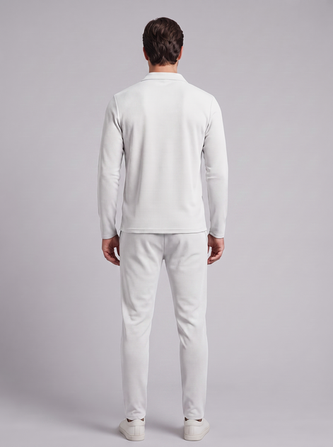Men's Waffle Knit Quarter-Zip Tracksuit Set