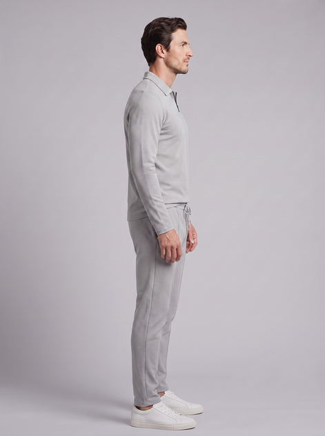 Men's Waffle Knit Quarter-Zip Tracksuit Set