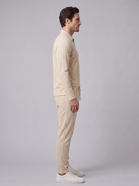 Men's Waffle Knit Quarter-Zip Tracksuit Set