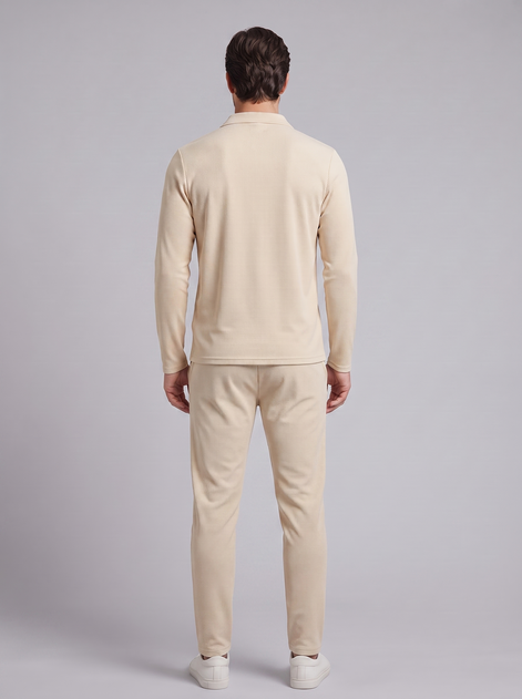 Men's Waffle Knit Quarter-Zip Tracksuit Set