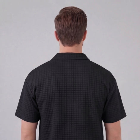 Men's Waffle Knit Short Outfit Summer Set