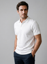 Men's White Textured Polo Shirt