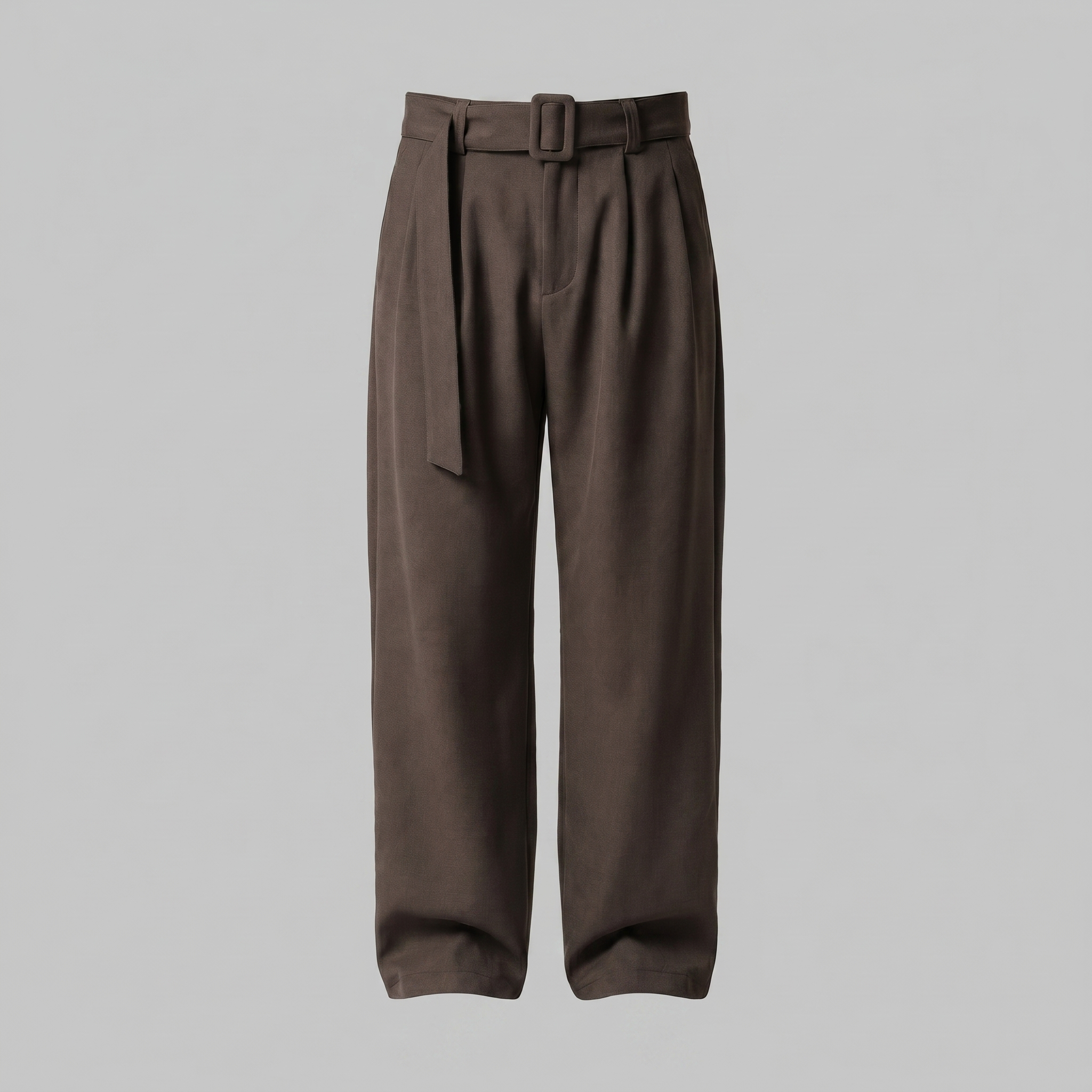 Men's Wide-Leg Belted Tailored Trousers