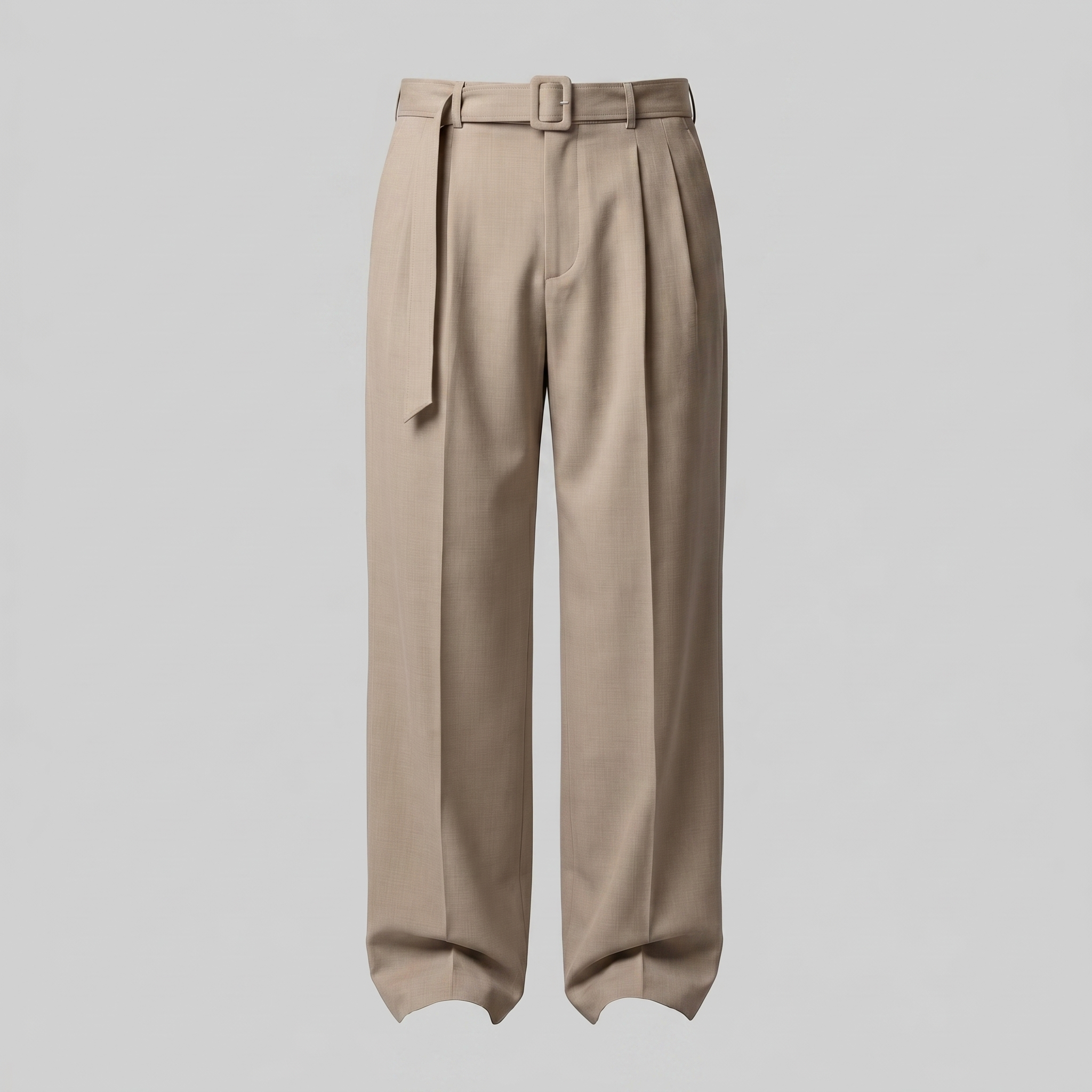 Men's Wide-Leg Belted Tailored Trousers