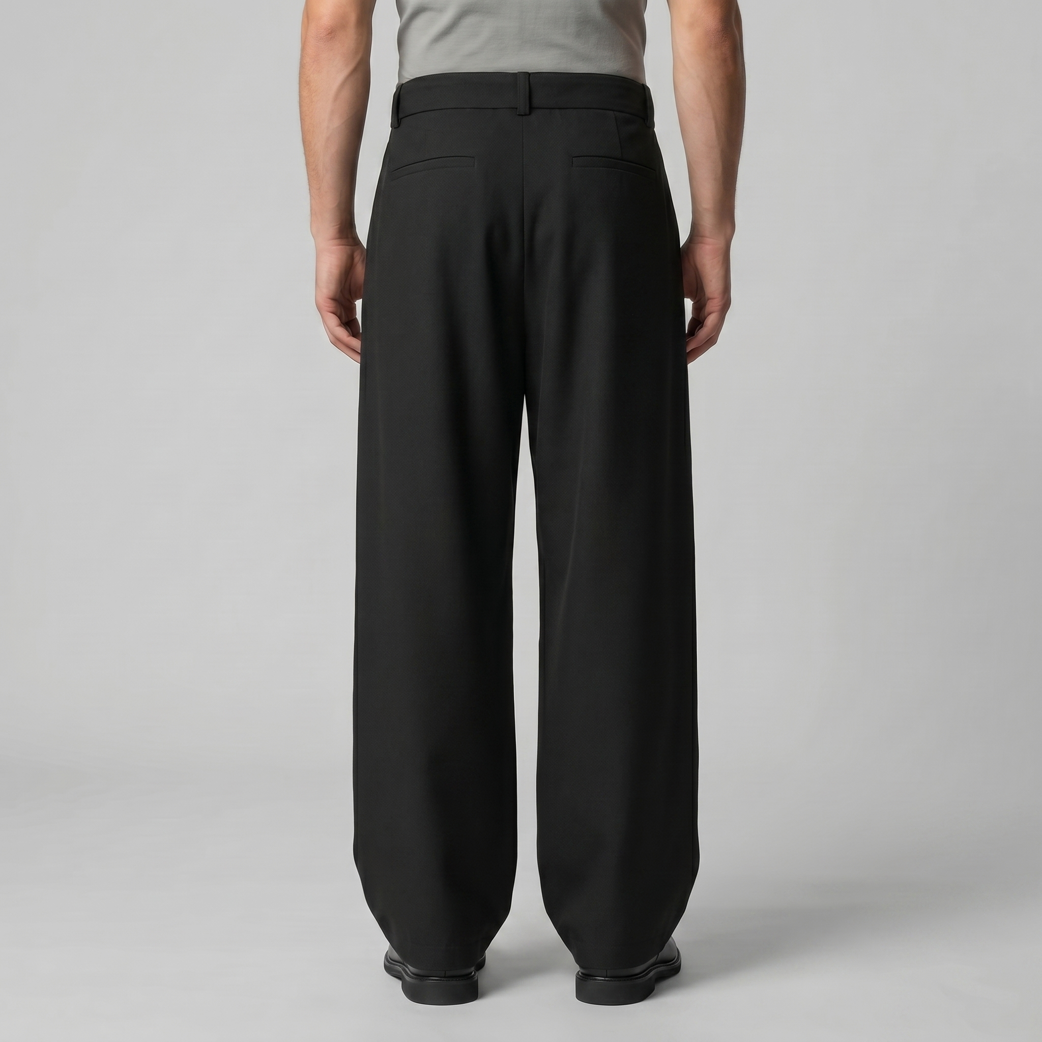 Men's Wide-Leg Belted Tailored Trousers