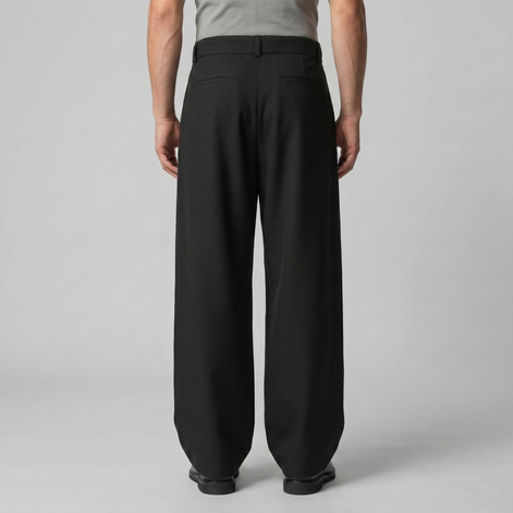 Men's Wide-Leg Belted Tailored Trousers