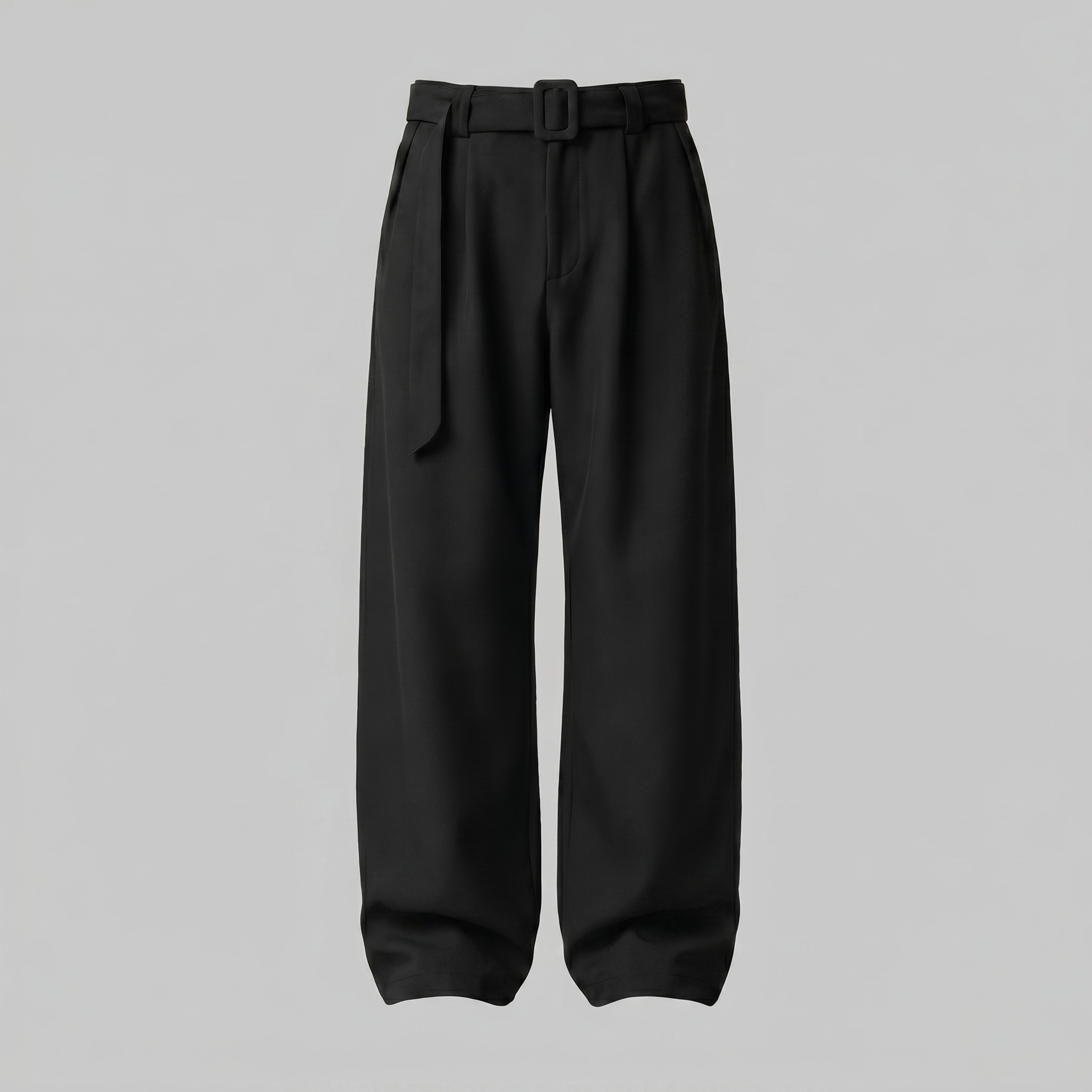 Men's Wide-Leg Belted Tailored Trousers