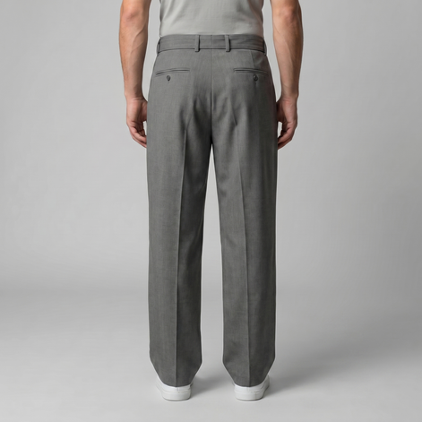 Men's Wide-Leg Belted Tailored Trousers