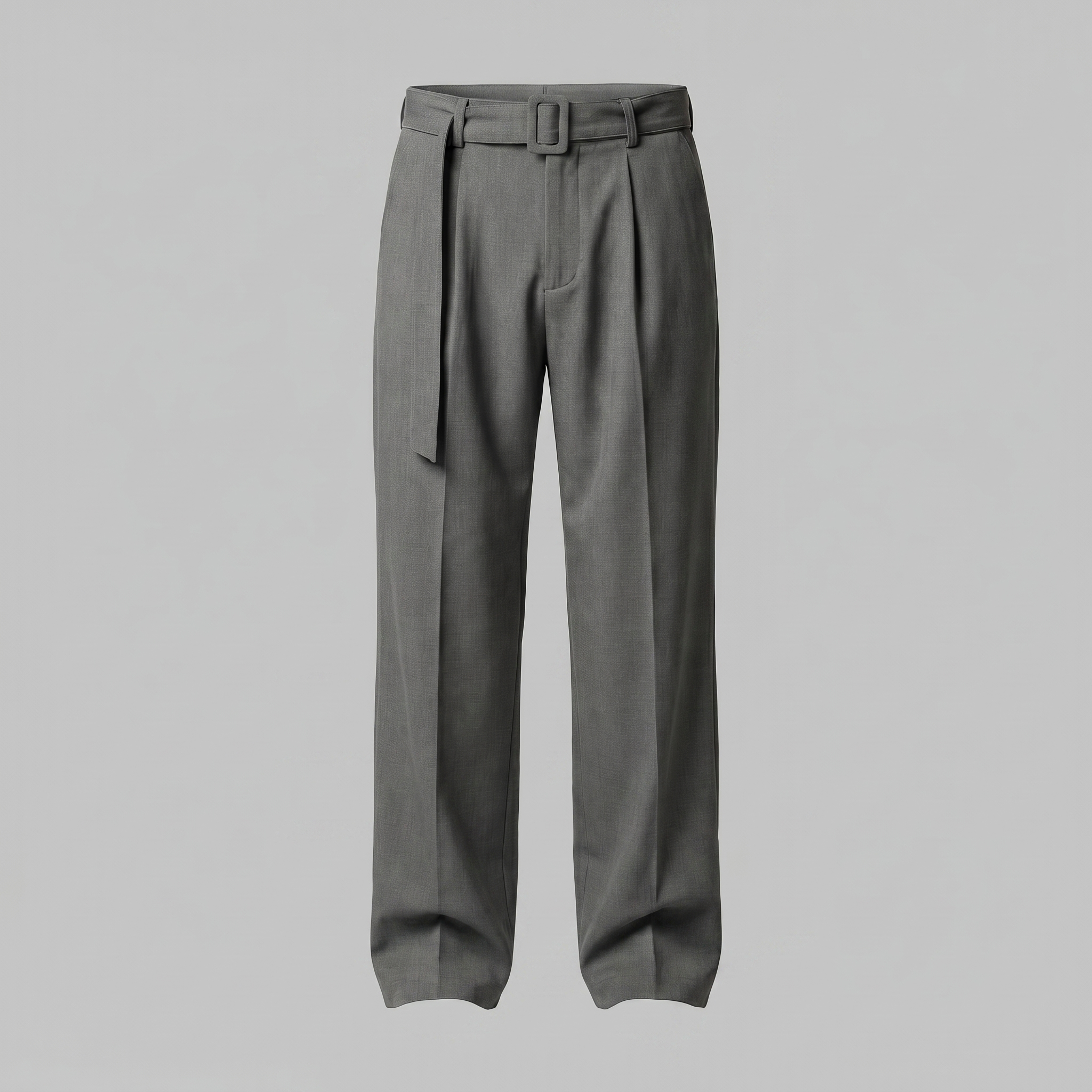 Men's Wide-Leg Belted Tailored Trousers