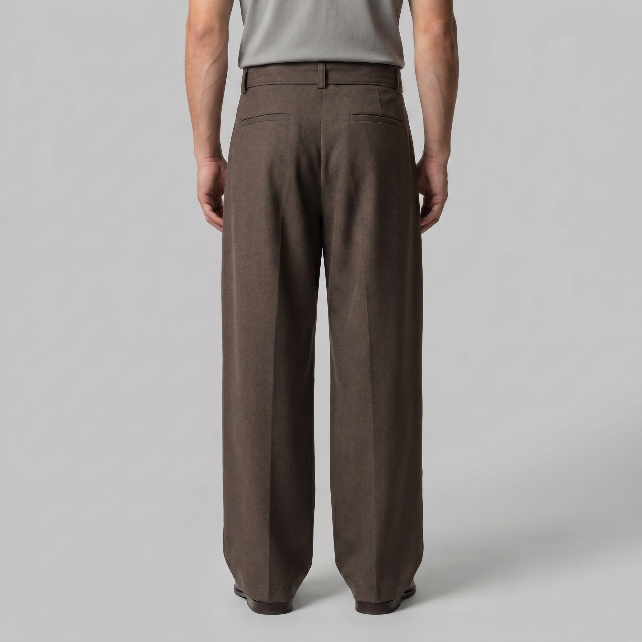 Men's Wide-Leg Belted Tailored Trousers