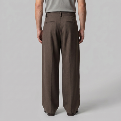 Men's Wide-Leg Belted Tailored Trousers