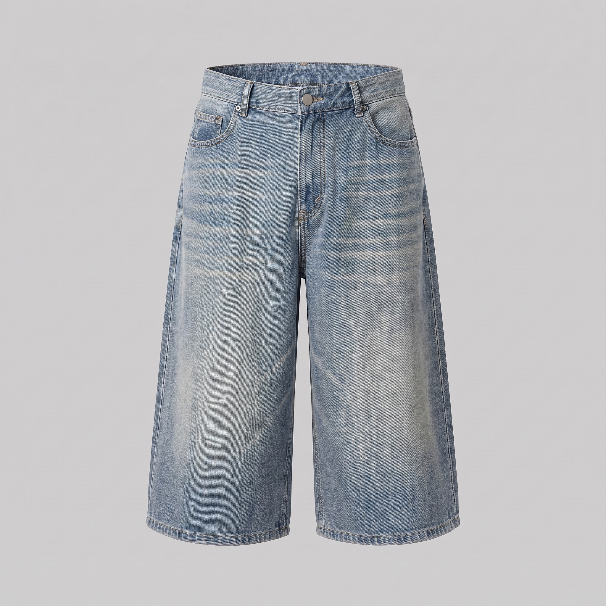Men's Wide Leg Denim Shorts