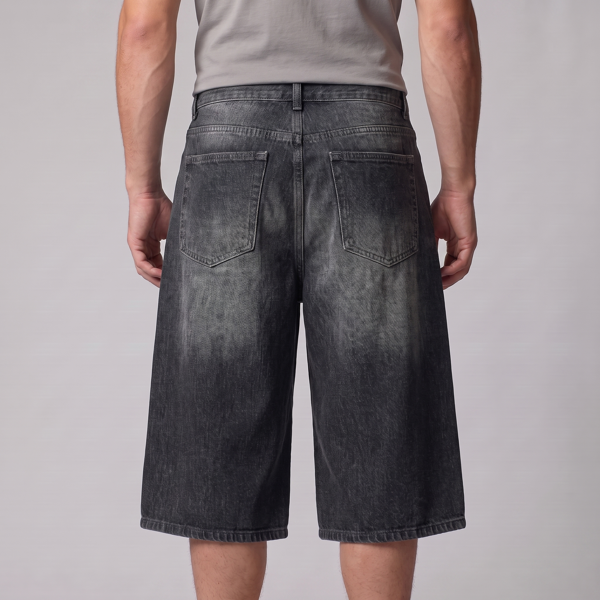Men's Wide Leg Denim Shorts