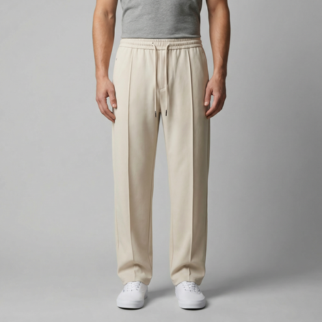 Men's Wide Leg Trousers with Drawstring
