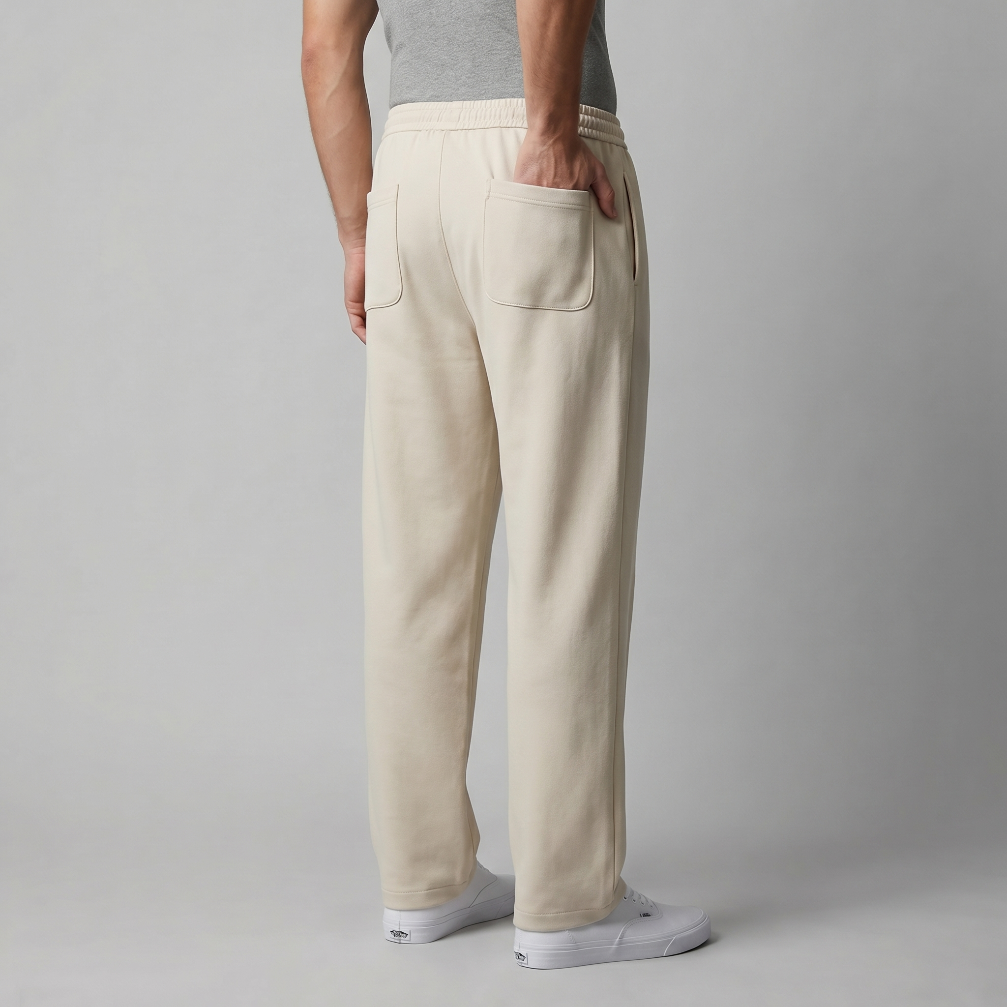 Men's Wide Leg Trousers with Drawstring