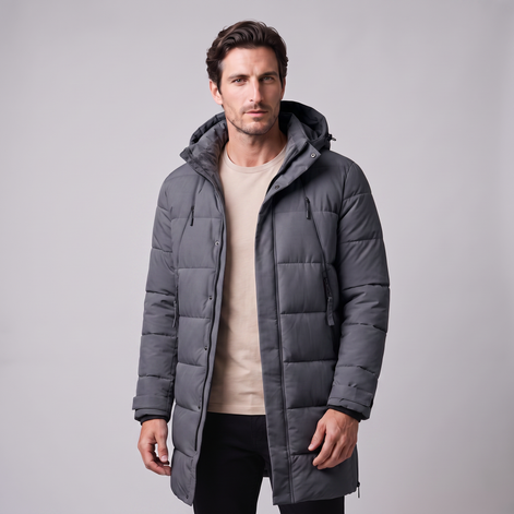 Men's Windproof Padded Parka Jacket