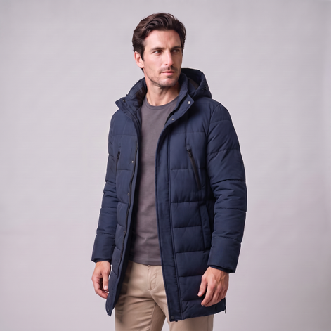 Men's Windproof Padded Parka Jacket