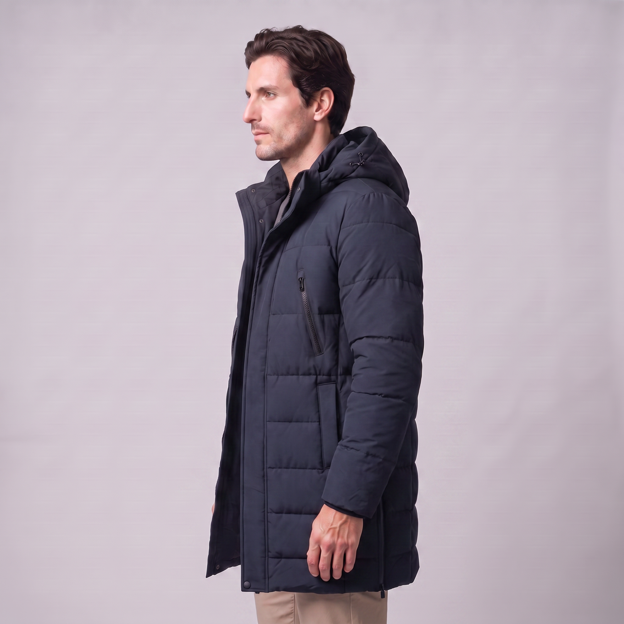 Men's Windproof Padded Parka Jacket