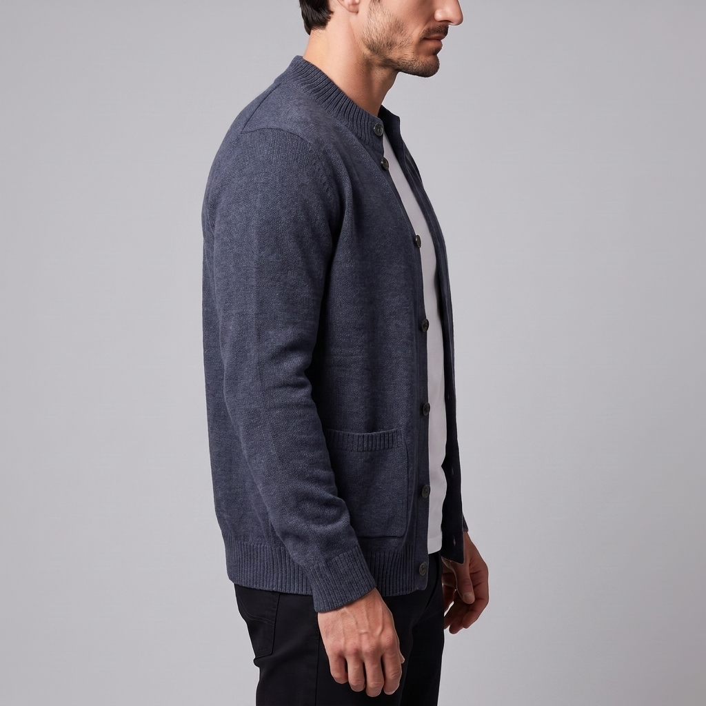 Men's Wool Button-Front Cardigan