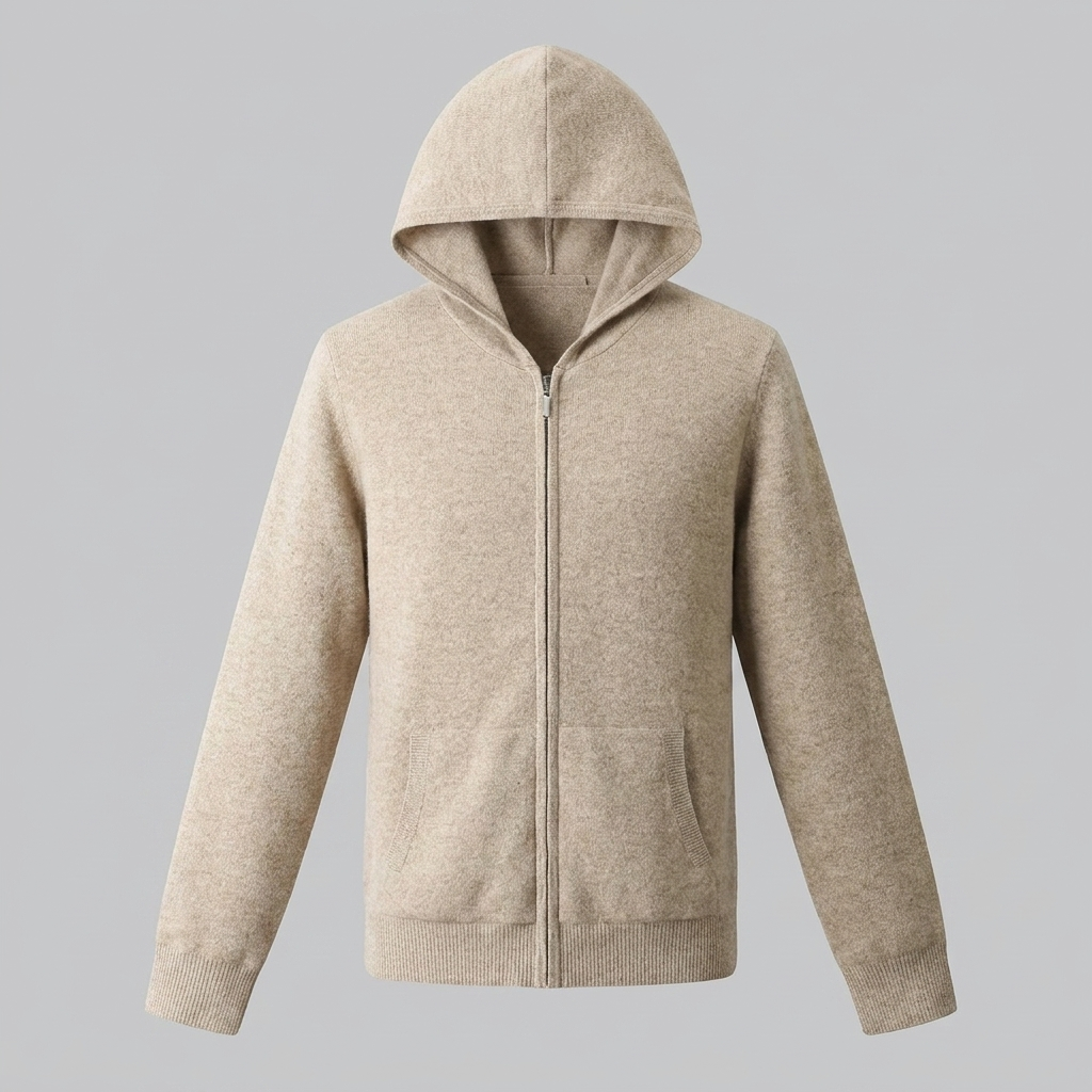 Men's Wool Full-Zip Knit Hooded Cardigan