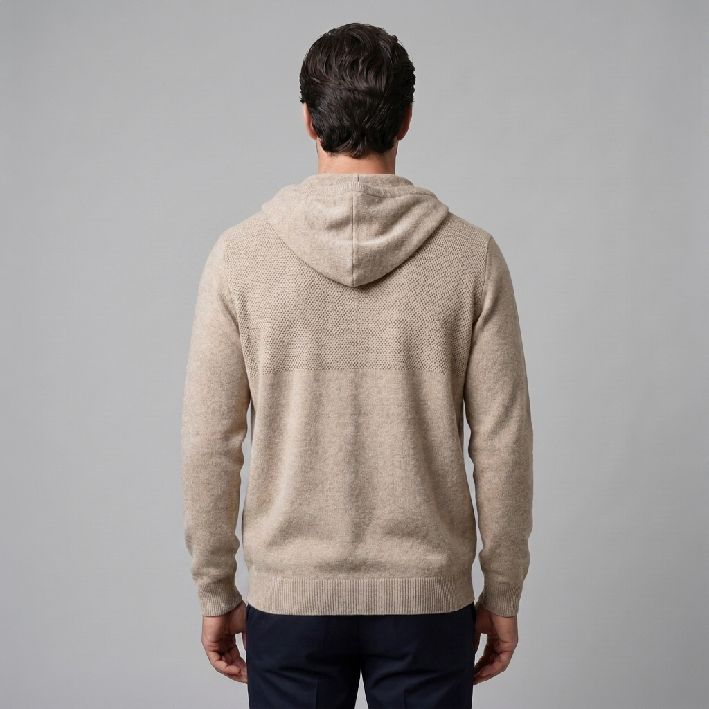 Men's Wool Full-Zip Knit Hooded Cardigan