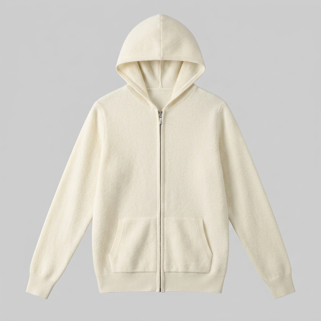Men's Wool Full-Zip Knit Hooded Cardigan