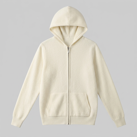Men's Wool Full-Zip Knit Hooded Cardigan