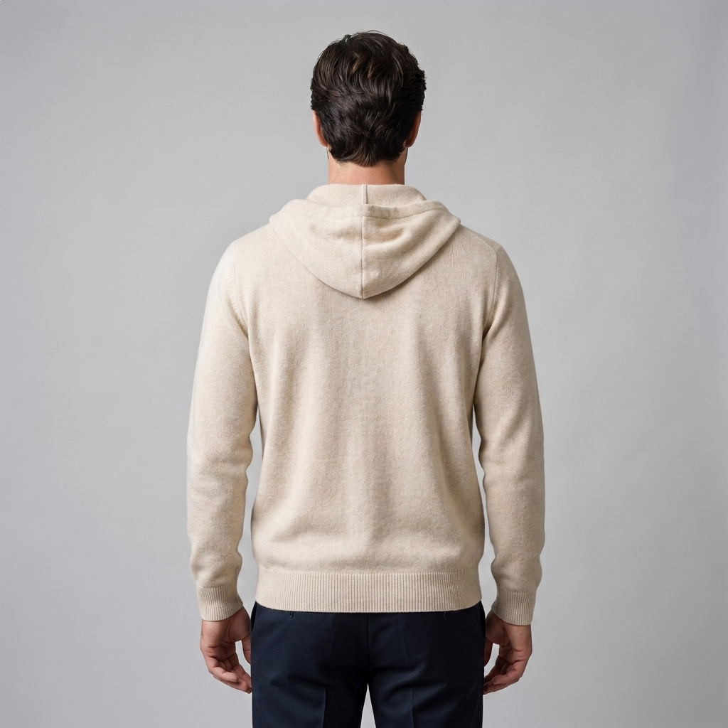 Men's Wool Full-Zip Knit Hooded Cardigan