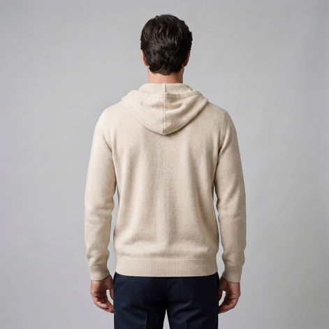 Men's Wool Full-Zip Knit Hooded Cardigan