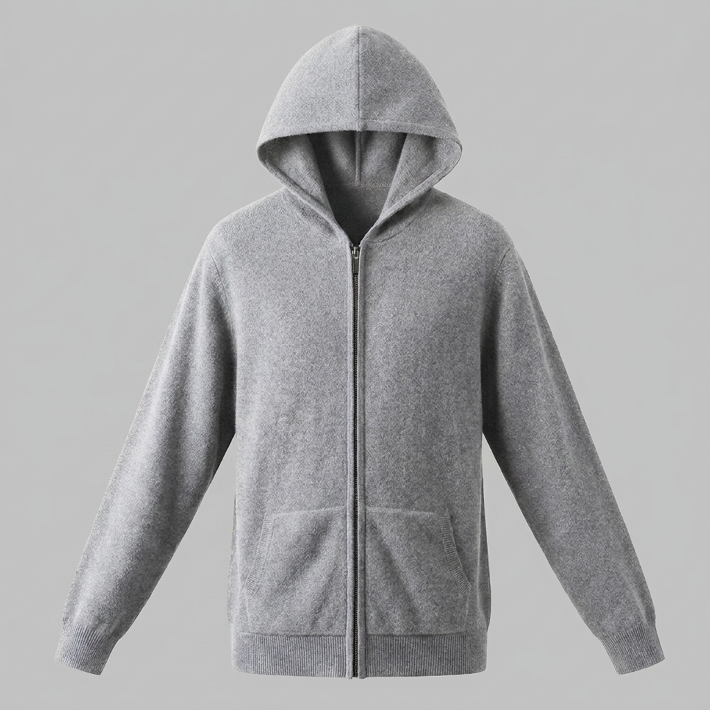 Men's Wool Full-Zip Knit Hooded Cardigan