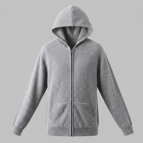 Men's Wool Full-Zip Knit Hooded Cardigan