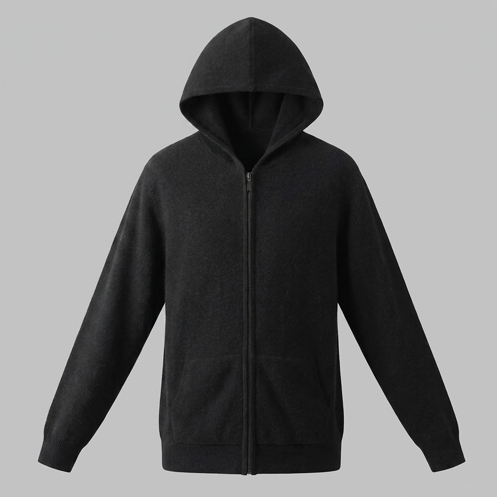 Men's Wool Full-Zip Knit Hooded Cardigan